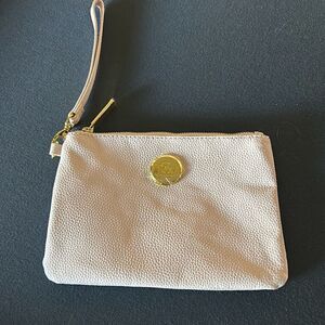 Leather Pale Pink Wristlet NEW